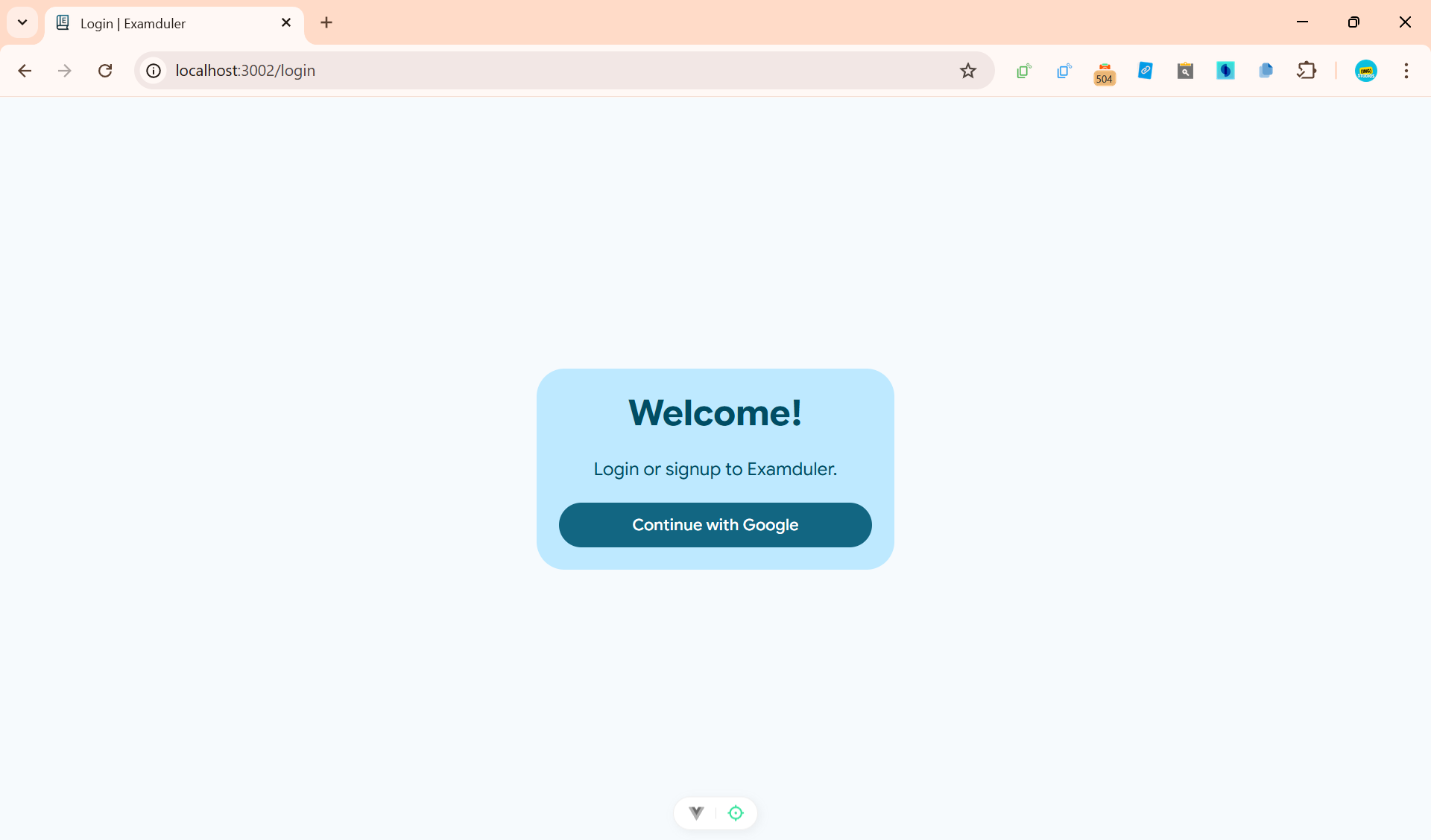 Examduler login page